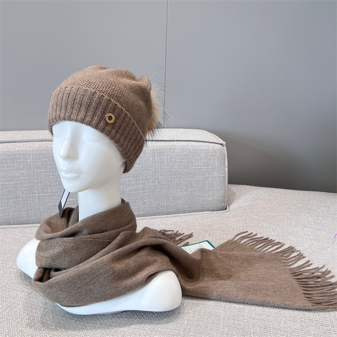 loro piana cashmere beanie with fox pom pom